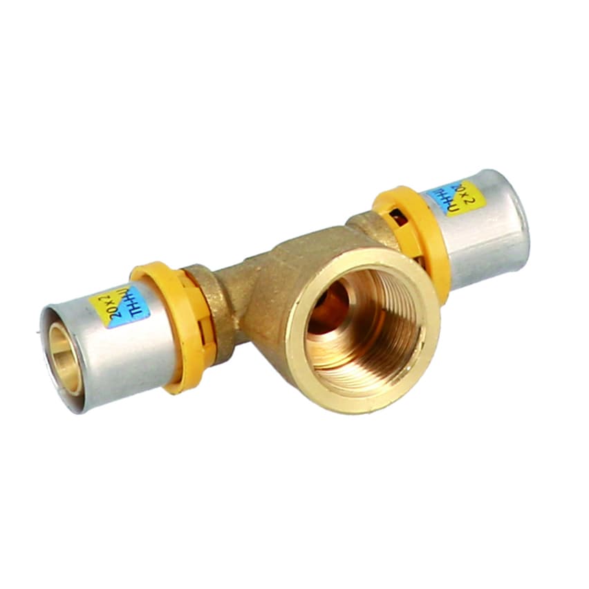 Raccordo a T Femmina a Pressare per Multistrato Gf 20 x ½ x 20 - 2