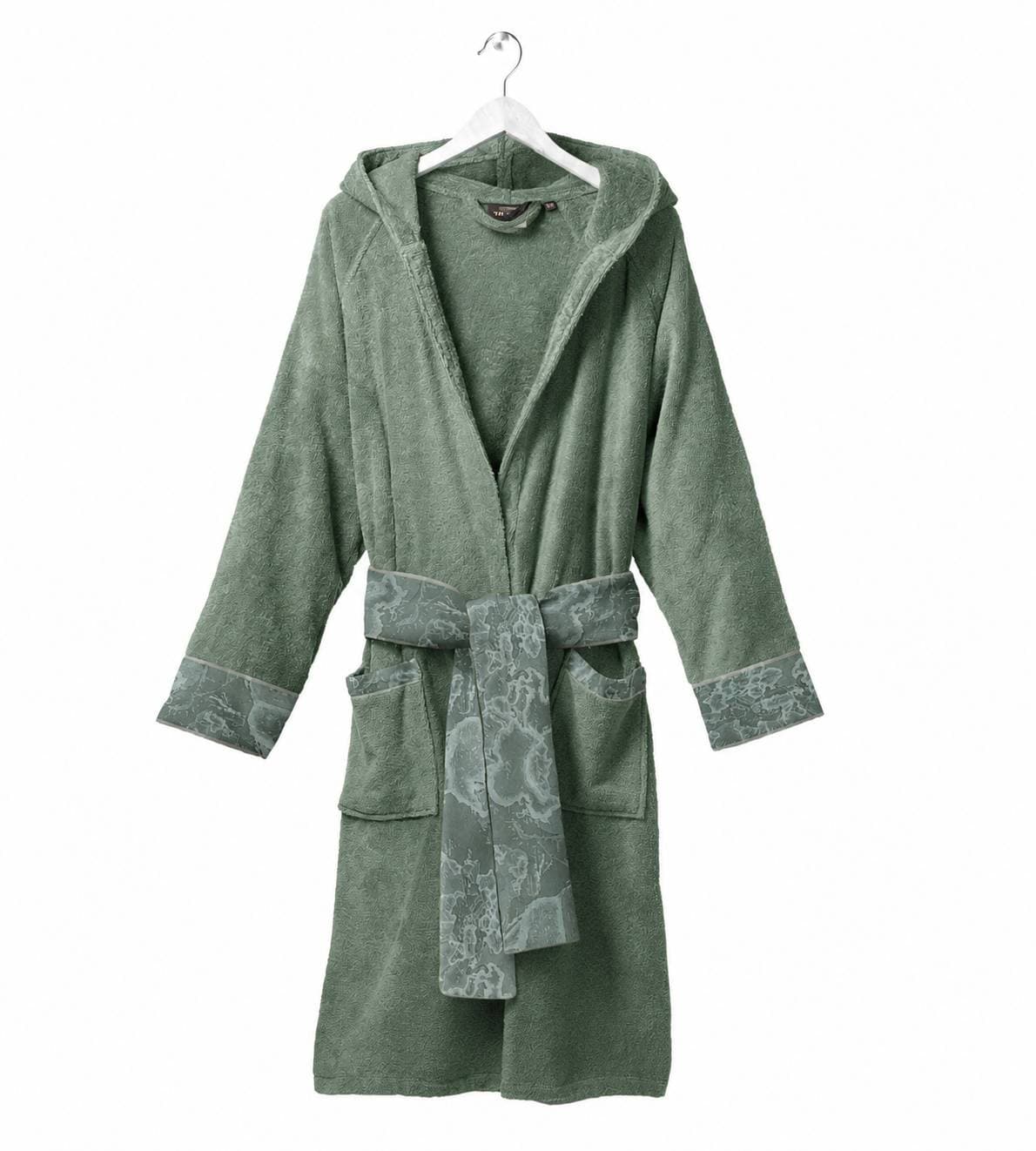 Accappatoio Geo Tartan Green ! Alviero Martini Spugna Puro Cotone - 3