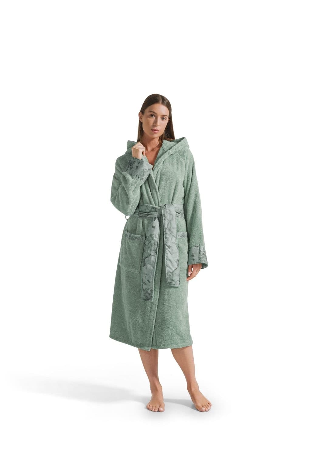 Accappatoio Geo Tartan Green ! Alviero Martini Spugna Puro Cotone - 2