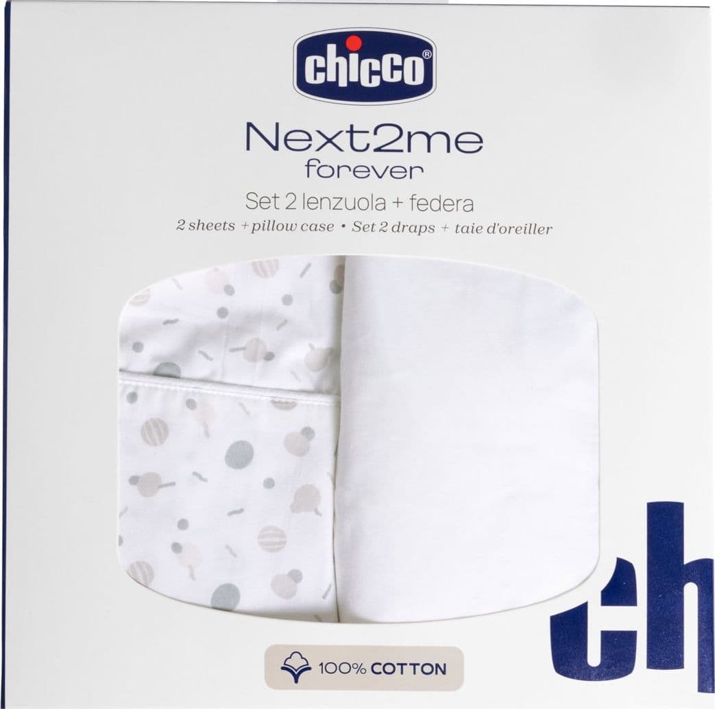 Set Lenzuola in Cotone Chicco per Next2Me Forever 2 pz – Confetti