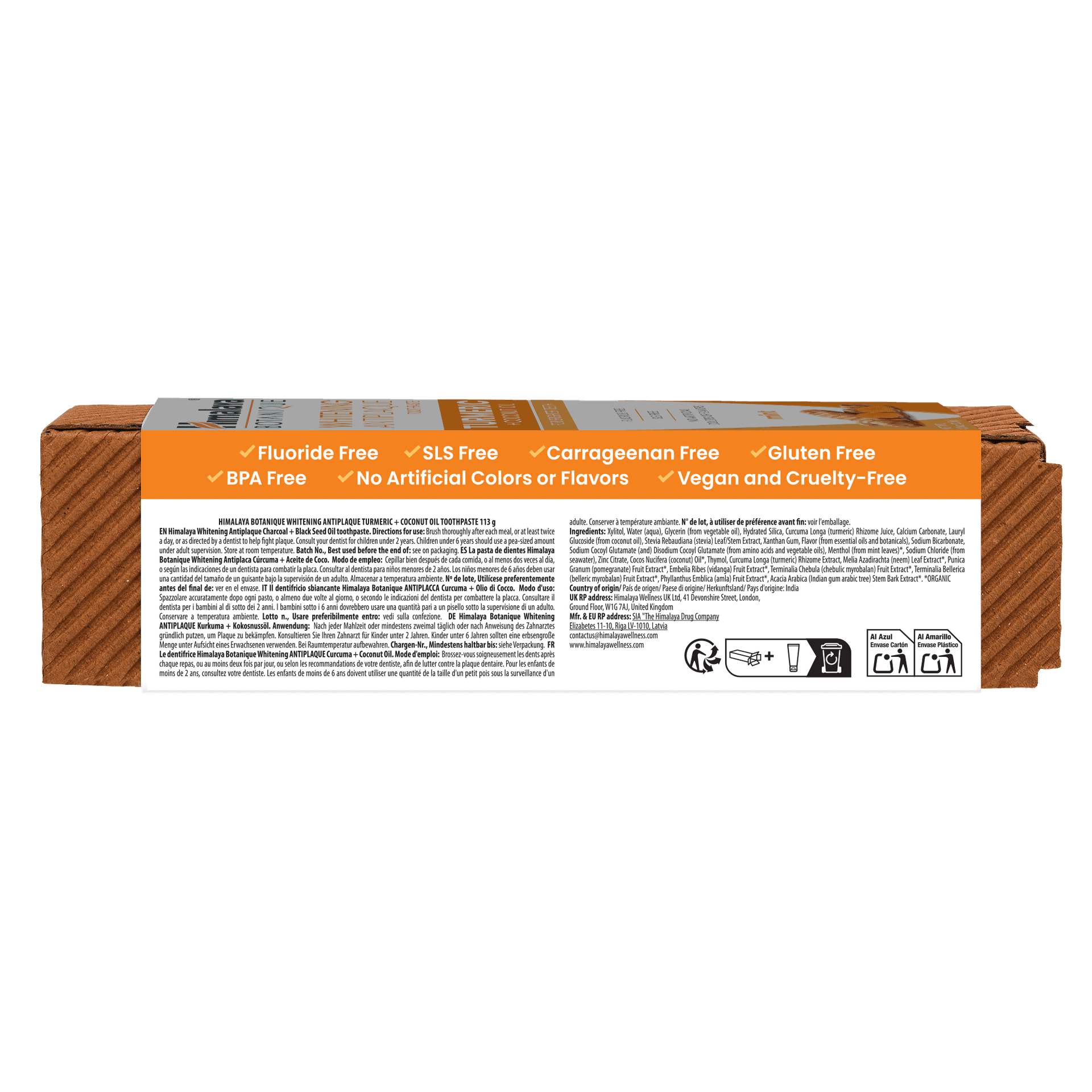 Himalaya Botanique Dentifricio Sbiancante Anti-Placca Curcuma e Olio di Cocco – 113g - 2