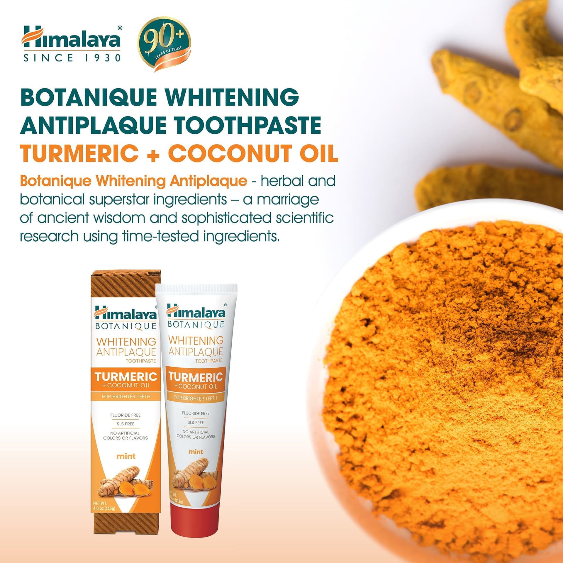 Himalaya Botanique Dentifricio Sbiancante Anti-Placca Curcuma e Olio di Cocco – 113g - 5