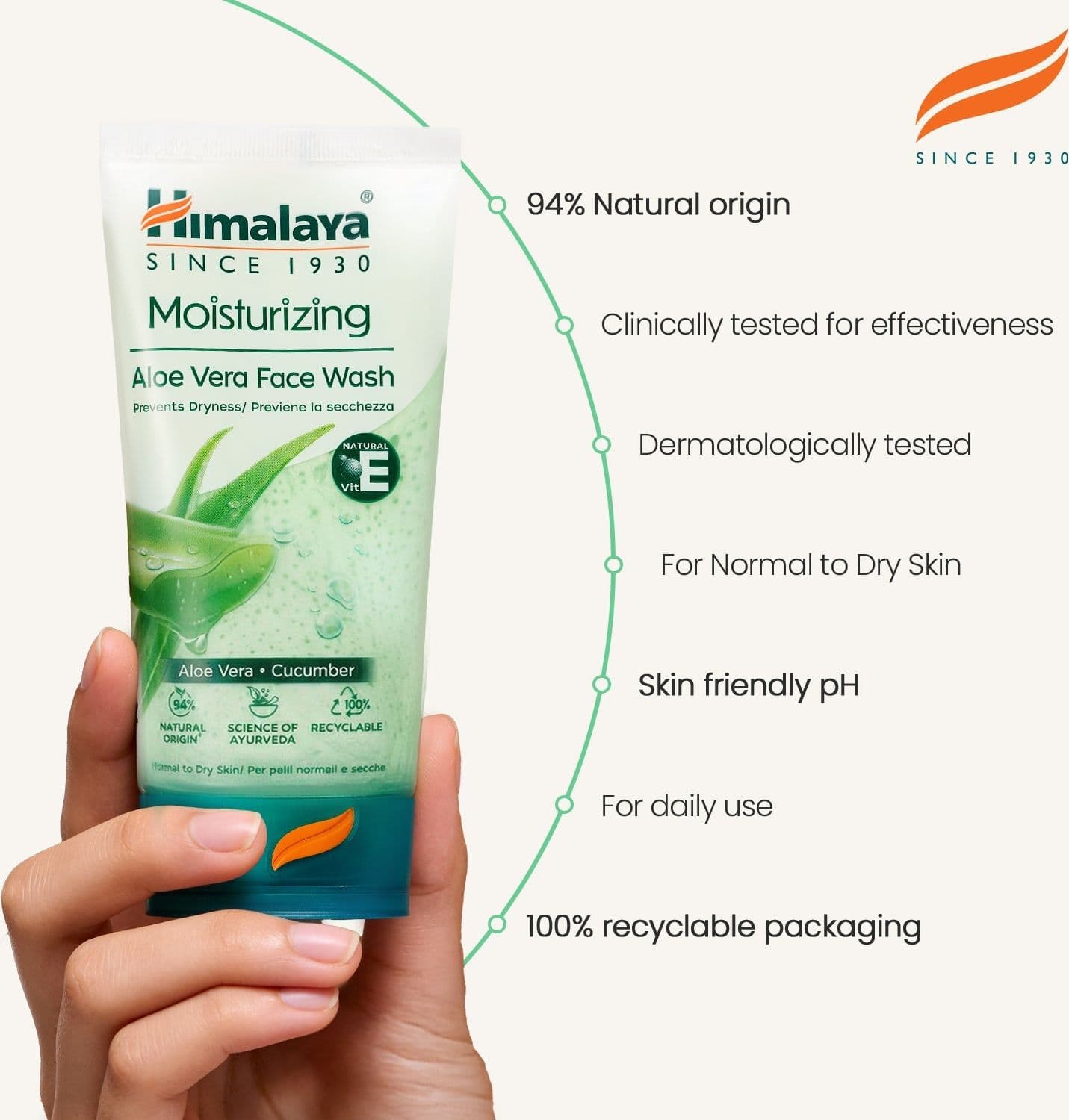 Himalaya Detergente Viso Idratante all’Aloe Vera e Cetriolo – 150ml - 4