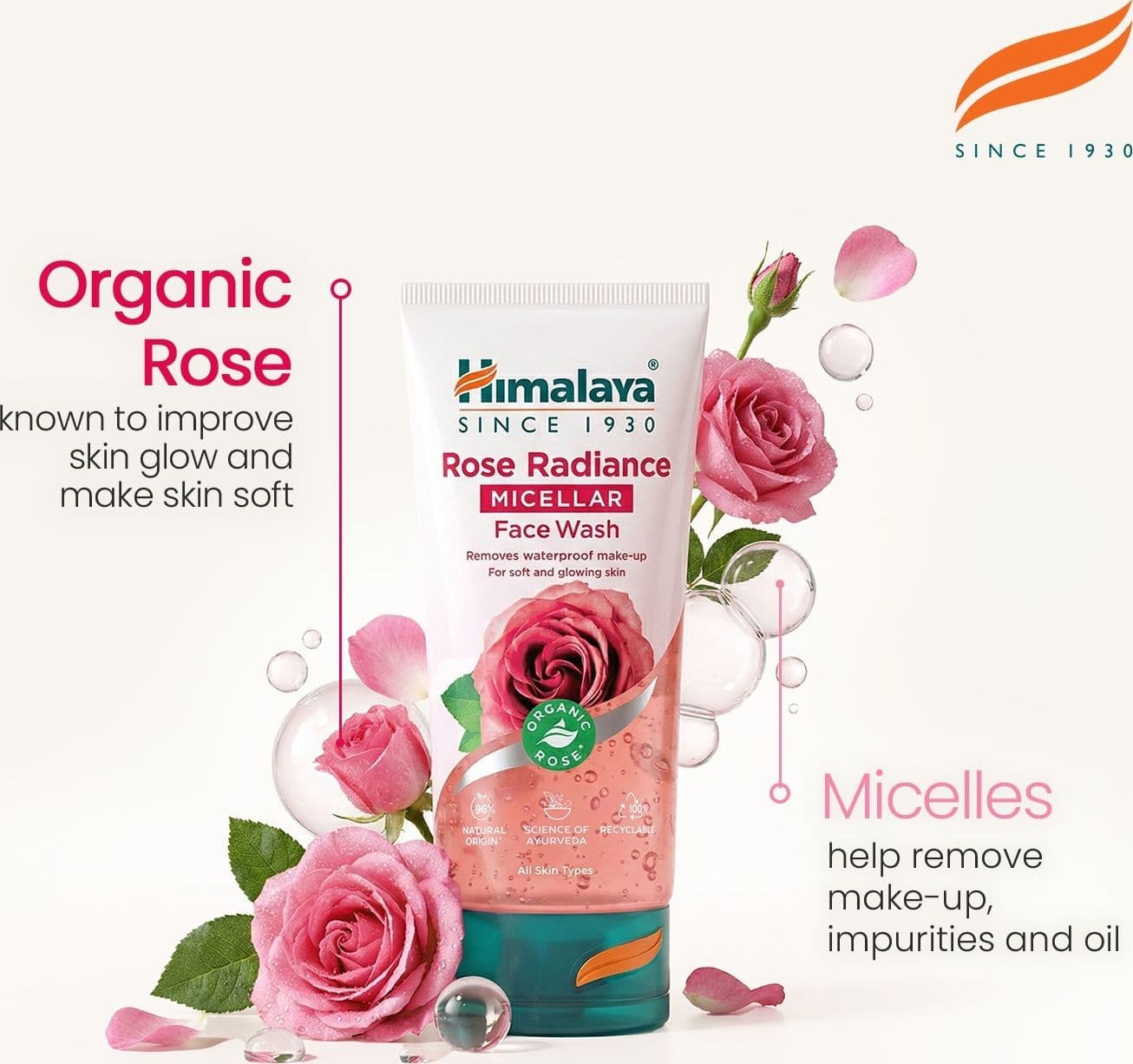 Himalaya Detergente Viso Micellare alla Rosa Biologica – Radiosità e Morbidezza 150ml - 4