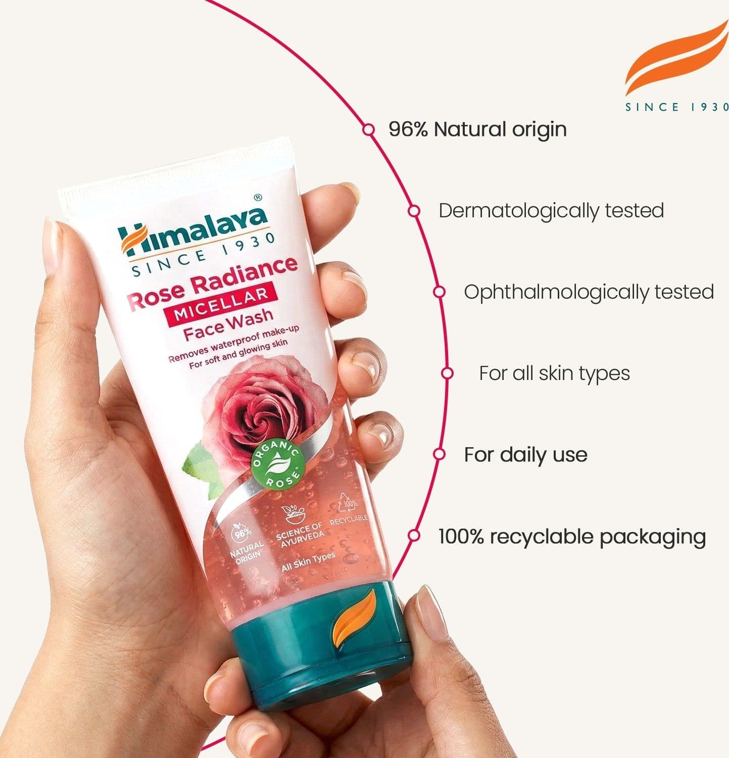 Himalaya Detergente Viso Micellare alla Rosa Biologica – Radiosità e Morbidezza 150ml - 5