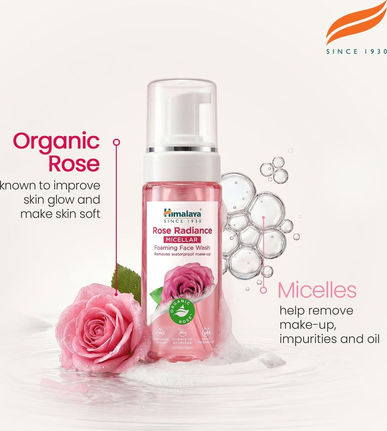 Himalaya Detergente Viso Micellare Schiumogeno alla Rosa Biologica – 150ml - 4