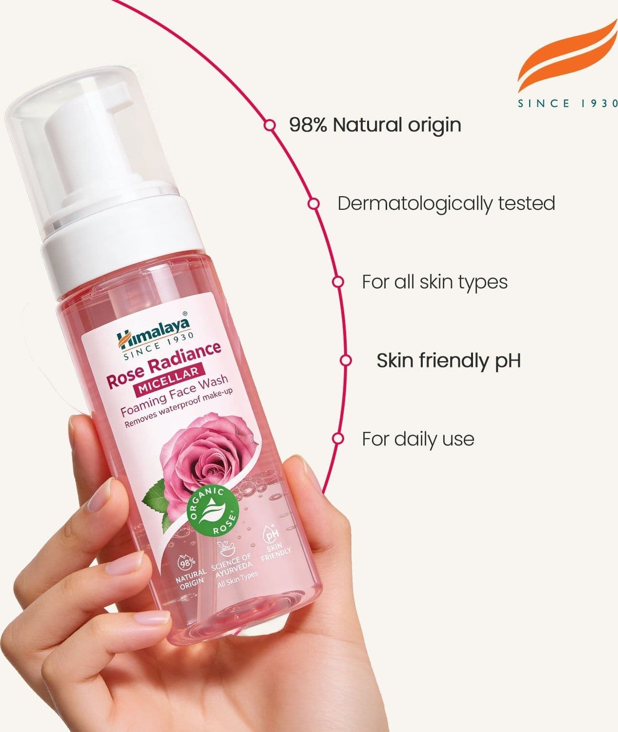 Himalaya Detergente Viso Micellare Schiumogeno alla Rosa Biologica – 150ml - 5