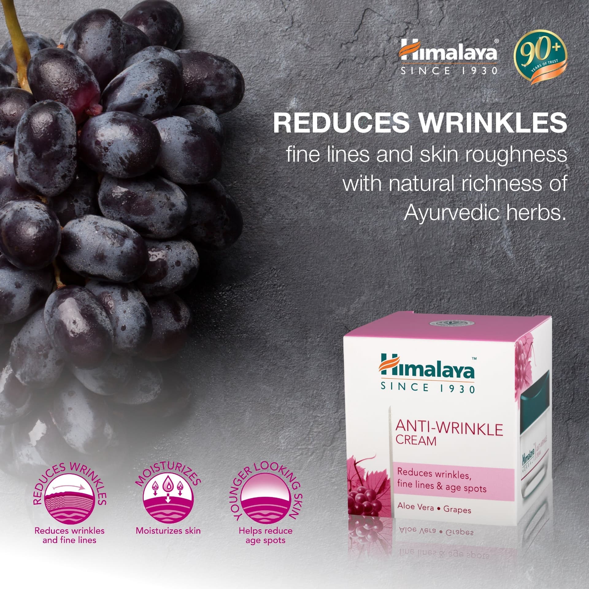 Himalaya Crema Anti-Rughe – Idratante e Levigante con Aloe Vera e Uva