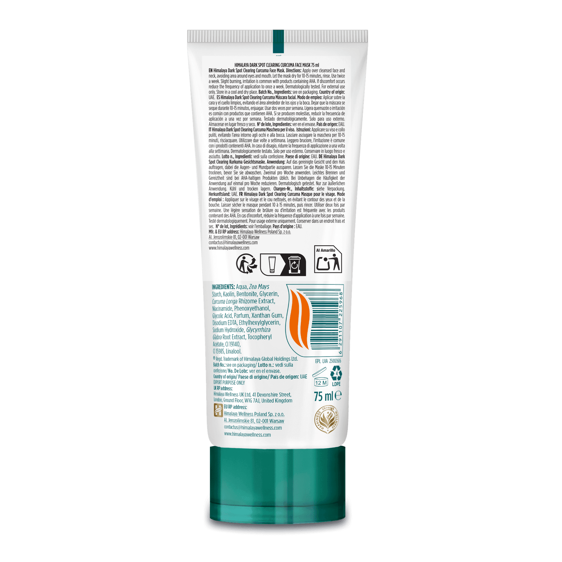 Himalaya Maschera Viso alla Curcuma – Schiarente Macchie Scure - 2