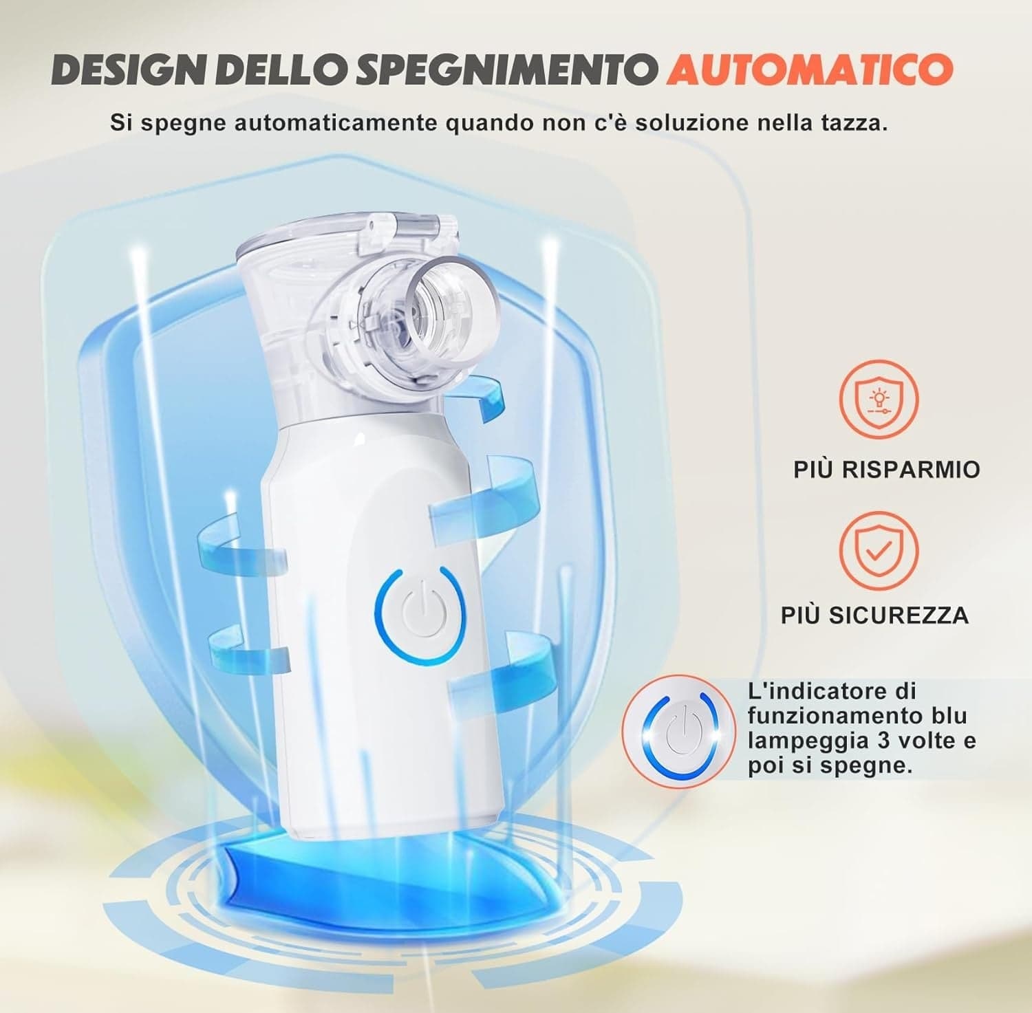 Aerosol Portatile AU YAT Ricaricabile USB-C Ultrasuoni Silenzioso Bambini Adulti - 7