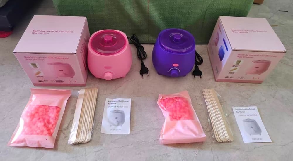 KIT SCALDACERA MULTIFUNZIONE 3 IN 1 PER DEPILAZIONE CON CERA IN GRANI SPATOLE IN LEGNO - 7