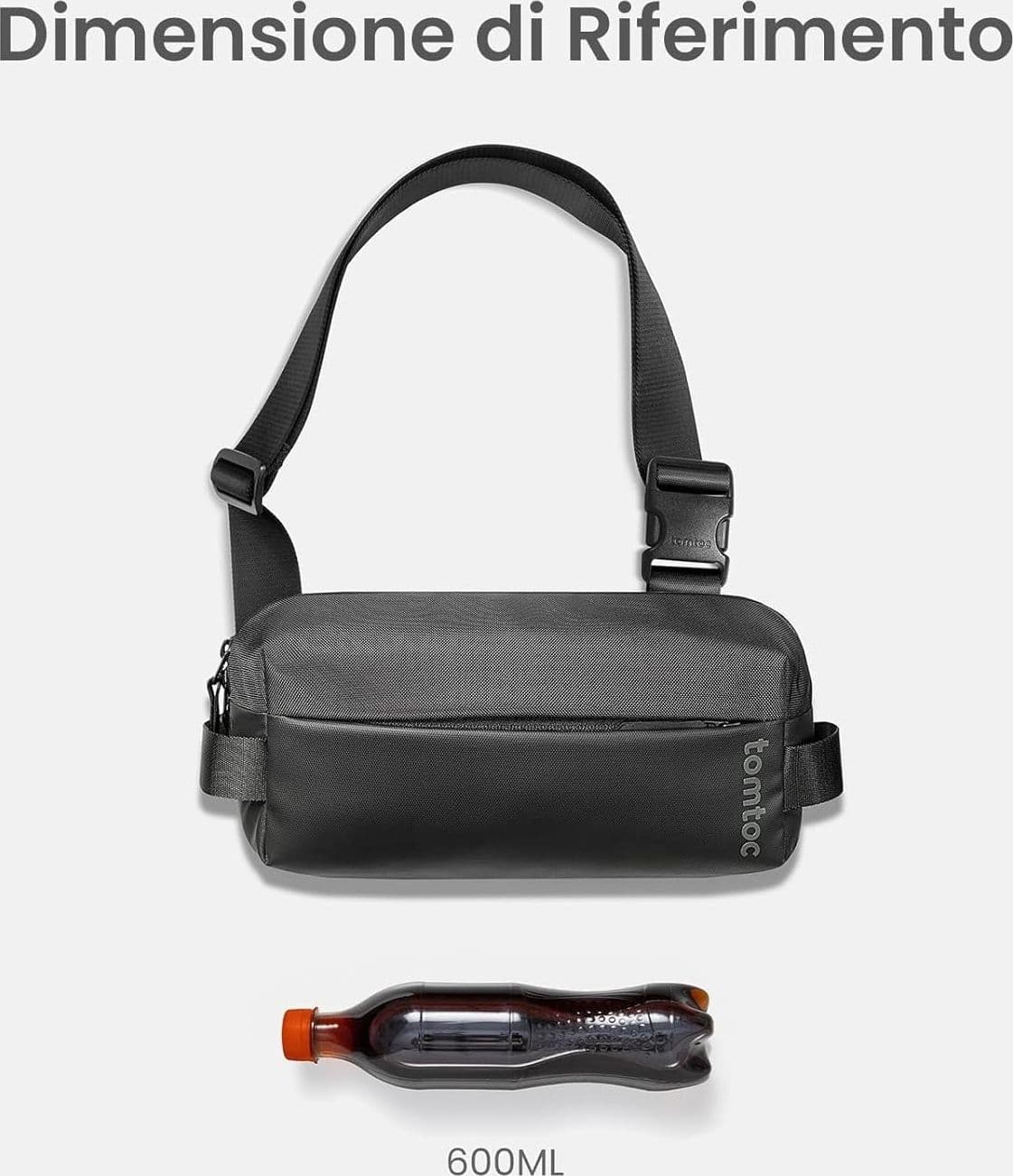 tomtoc Explorer T21 Sling Bag 3L Nera Uomo EDC iPad Mini Switch Antifurto - 2