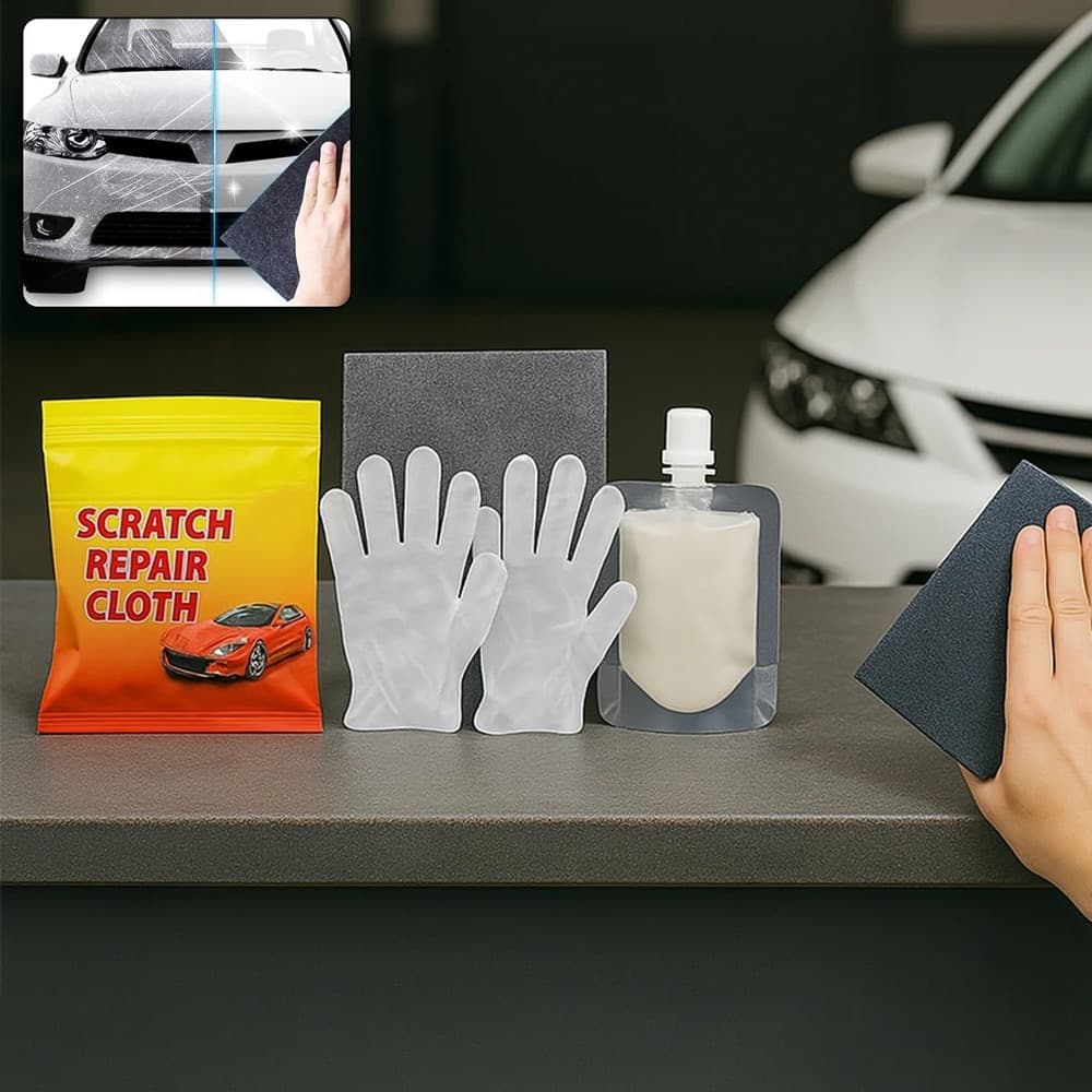 PANNO MULTIUSO PER RIPARAZIONE RIMOZIONE GRAFFI VERNICE AUTO DA 2PZ LUCIDANTE RIUTILIZZABILE - 7