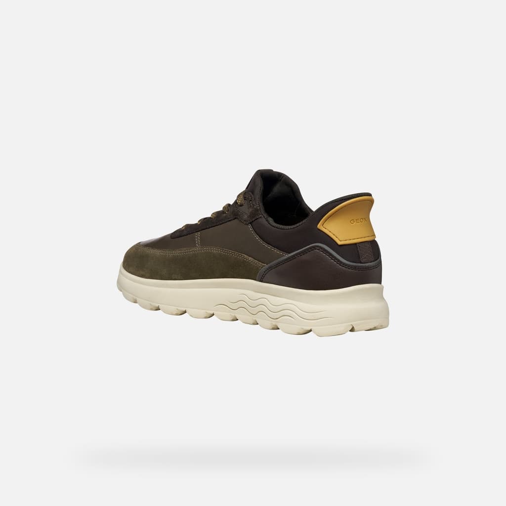 Geox sneaker uomo military coffee Spherica PLU U56MPA 08522 C3208 - 3