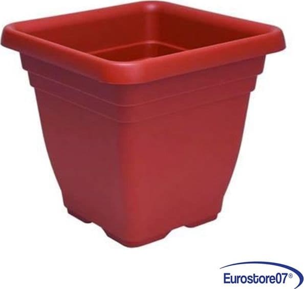 VASO PER PIANTE QUADRO LAURUS in plastica - colore terracotta   - cm.45x45x40h..
