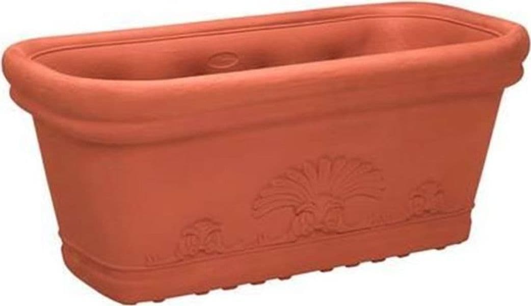 FIORIERA FLORA FESTONATA 60  - 80 cm.80x40 h.33 - in plastica  color terracotta - 2