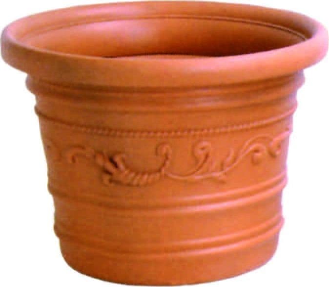 Vaso in plastica per piante  festonato decorato   doppio bordo  	- ø mm.60x45 h. - 4
