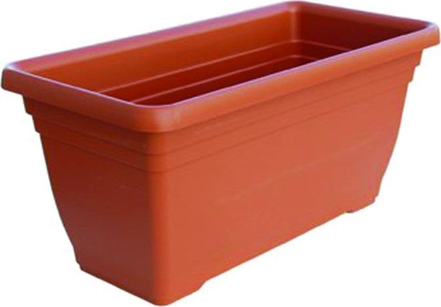 VASO   FIORIERA DAPHNE IN PLASTICA  colore terracotta  -- cm.60x30x28h. - 3