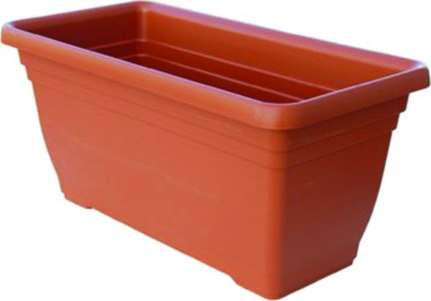 VASO   FIORIERA DAPHNE IN PLASTICA  colore terracotta  -- cm.60x30x28h. - 4