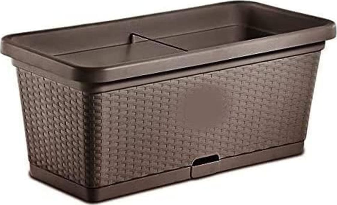 fioriera natural moka con riserva d'acqua cm. 80 ruote- cm. 80x40x34h - lt. 66 - 3