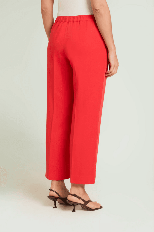 LUISA VIOLA pantalone in lino donna rosso - 3