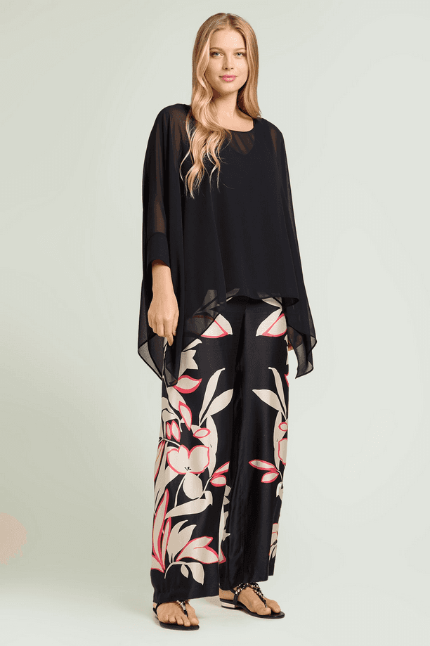 LUISA VIOLA pantalone in satin donna nero - 4