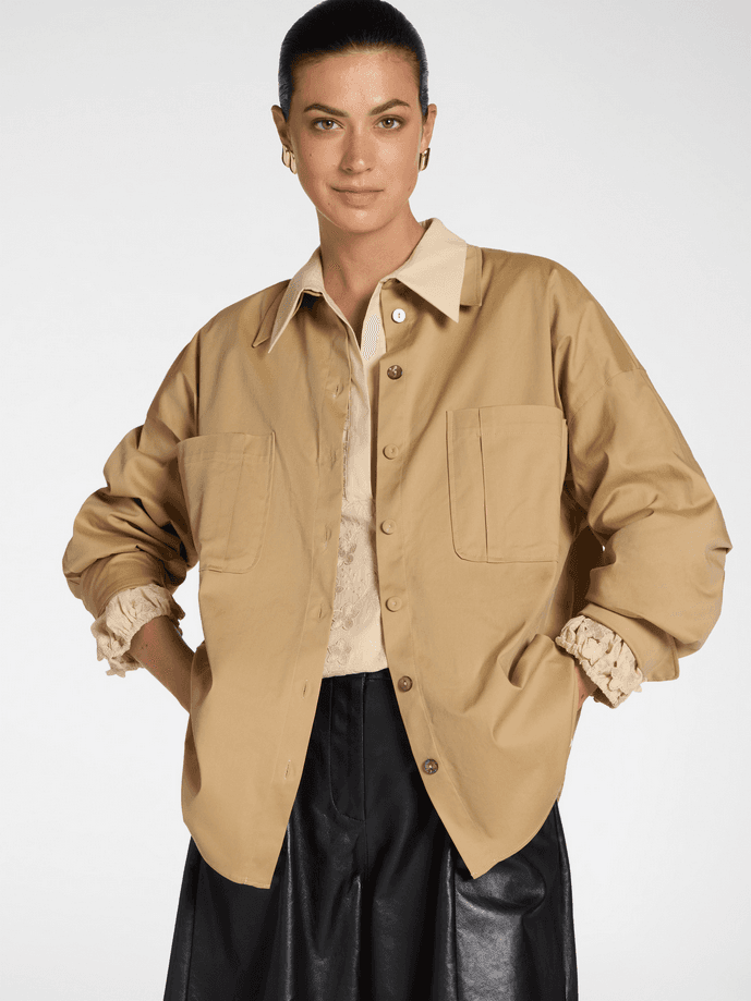 ELENA MIRO camicia lunga donna cammello - 2