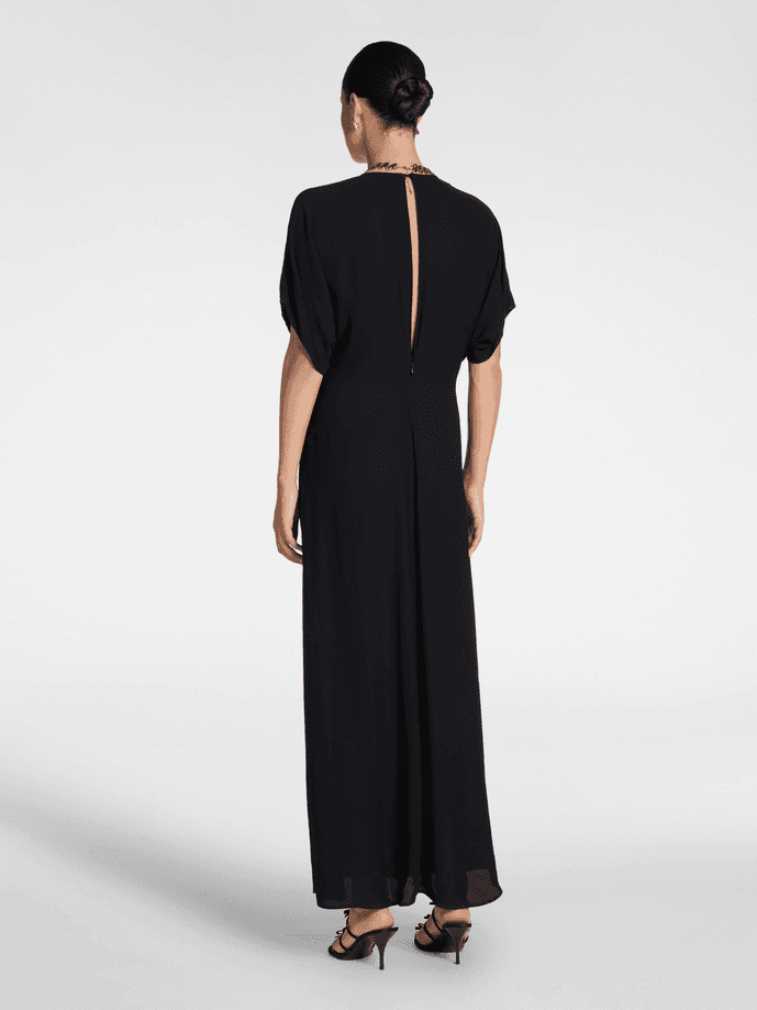 ELENA MIRO abito con drappeggio donna nero - 4