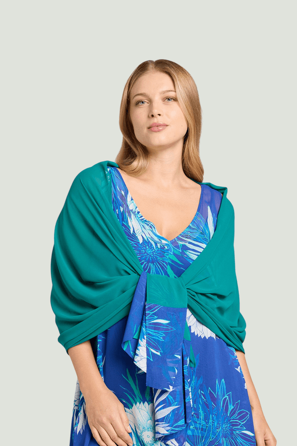 LUISA VIOLA abito con stola donna blu-verde - 2