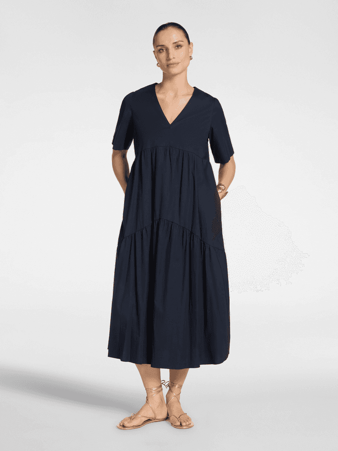 ELENA MIRO abito con volants donna navy blue - 2