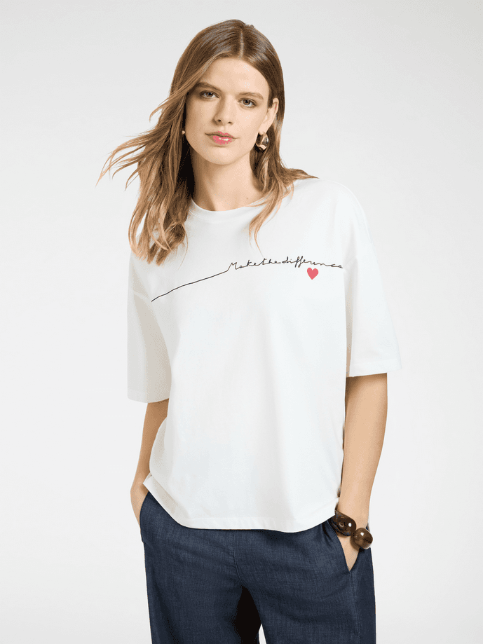 ELENA MIRO t-shirt con stampa donna bianco - 2