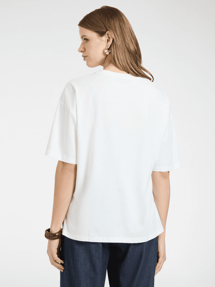 ELENA MIRO t-shirt con stampa donna bianco - 3