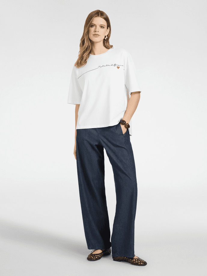 ELENA MIRO t-shirt con stampa donna bianco - 4