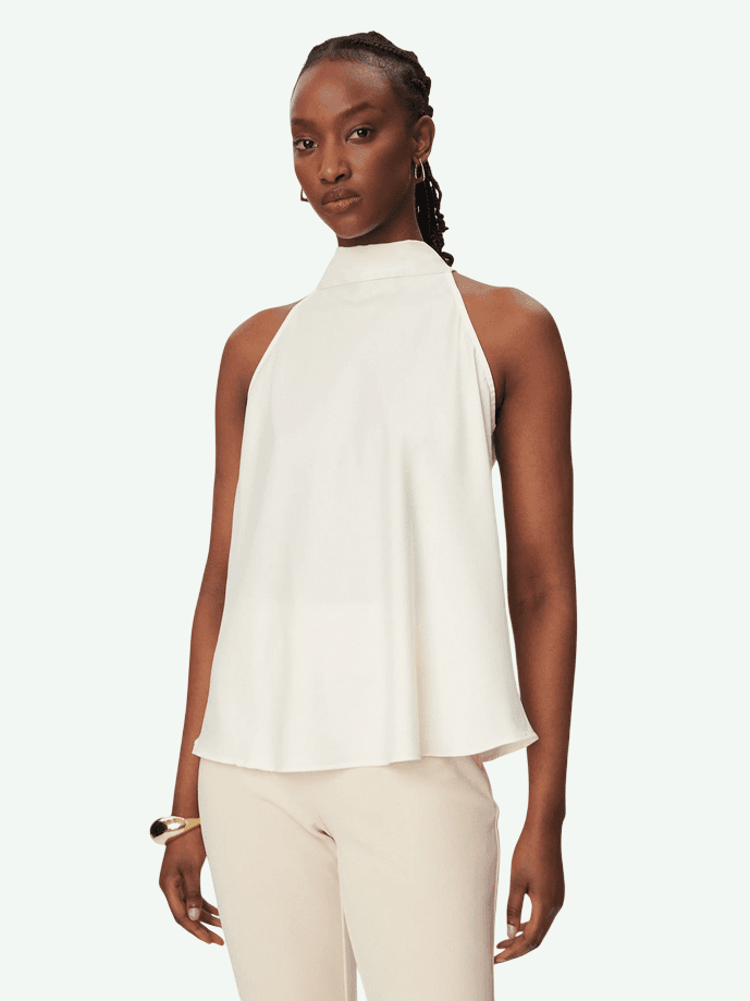 RINASCIMENTO top smanicato donna bianco panna - 2