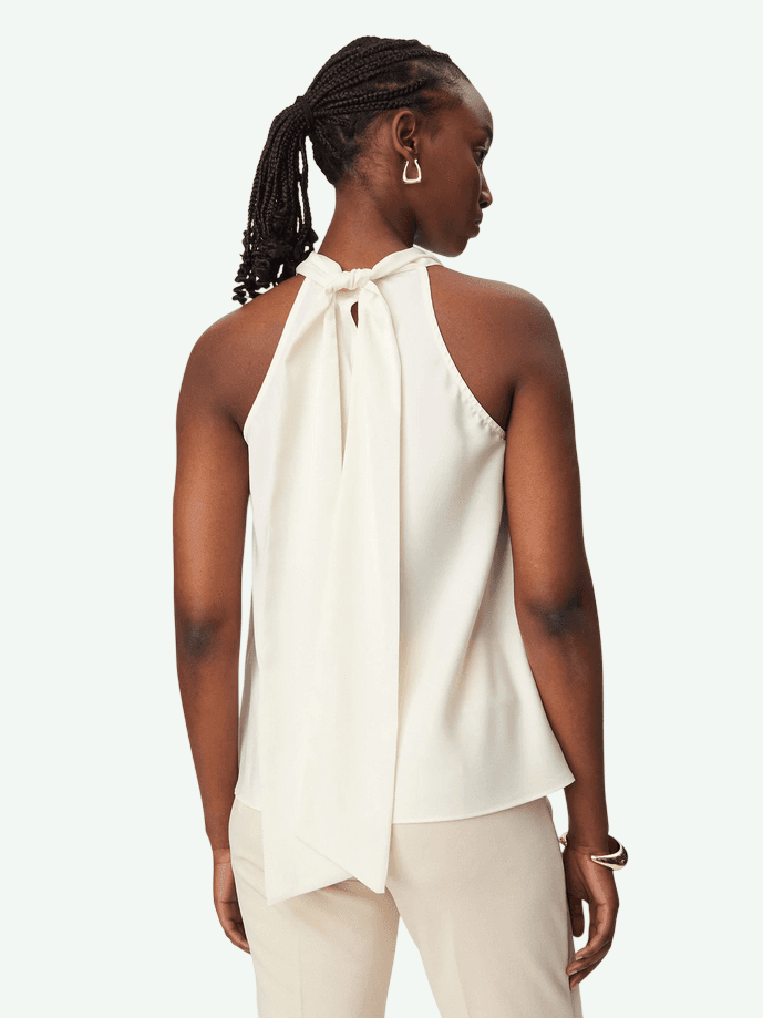 RINASCIMENTO top smanicato donna bianco panna - 3
