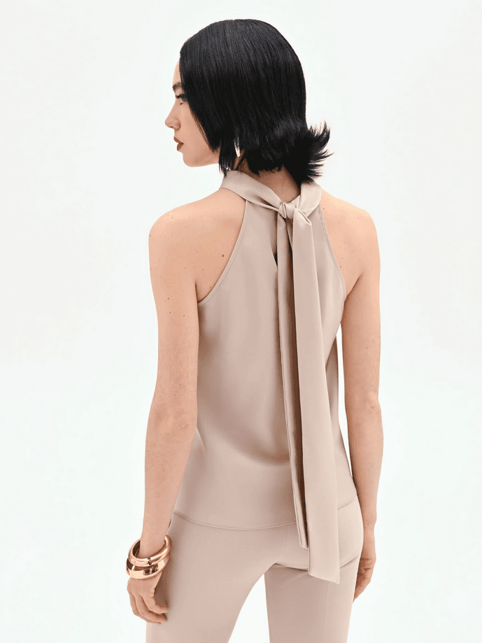 RINASCIMENTO top smanicato donna tortora beige - 3