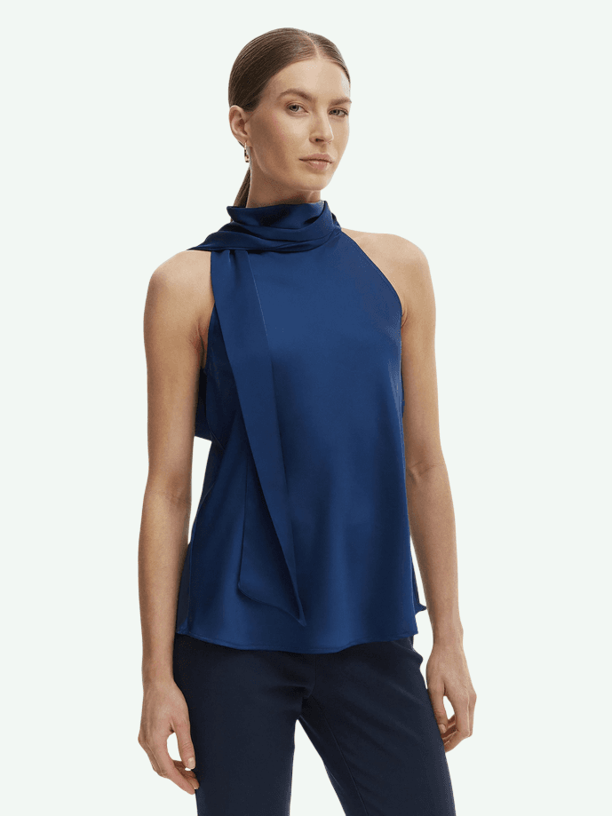 RINASCIMENTO top smanicato donna blu - 2