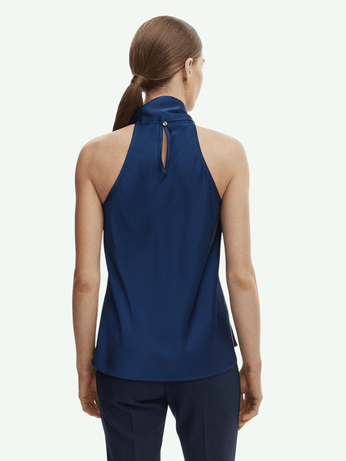 RINASCIMENTO top smanicato donna blu - 3