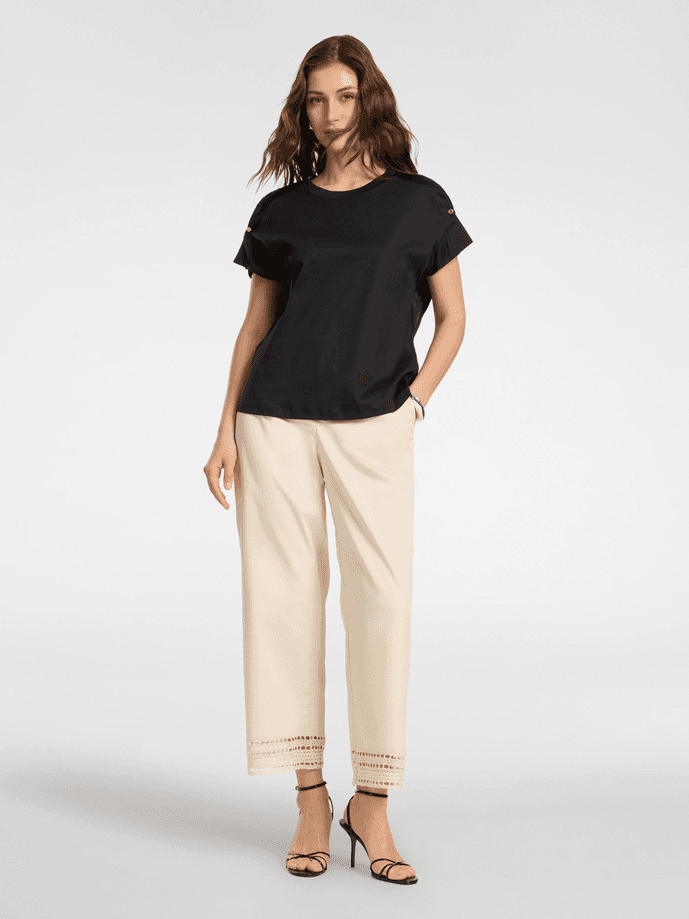 ELENA MIRO maglia con applicazioni donna nero - 4