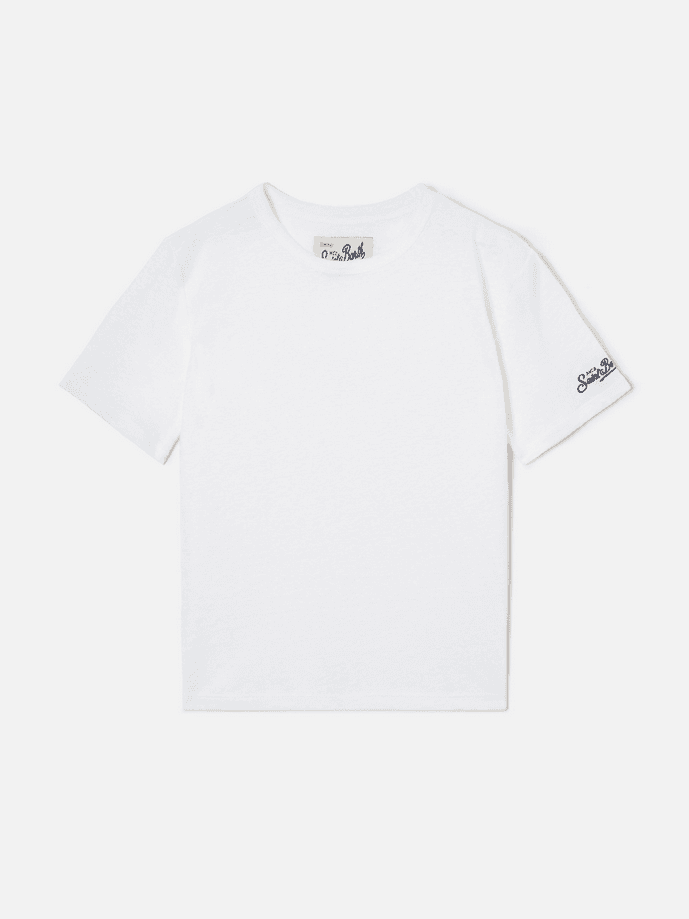SAINT BARTH t-shirt alex in lino bambino bianco