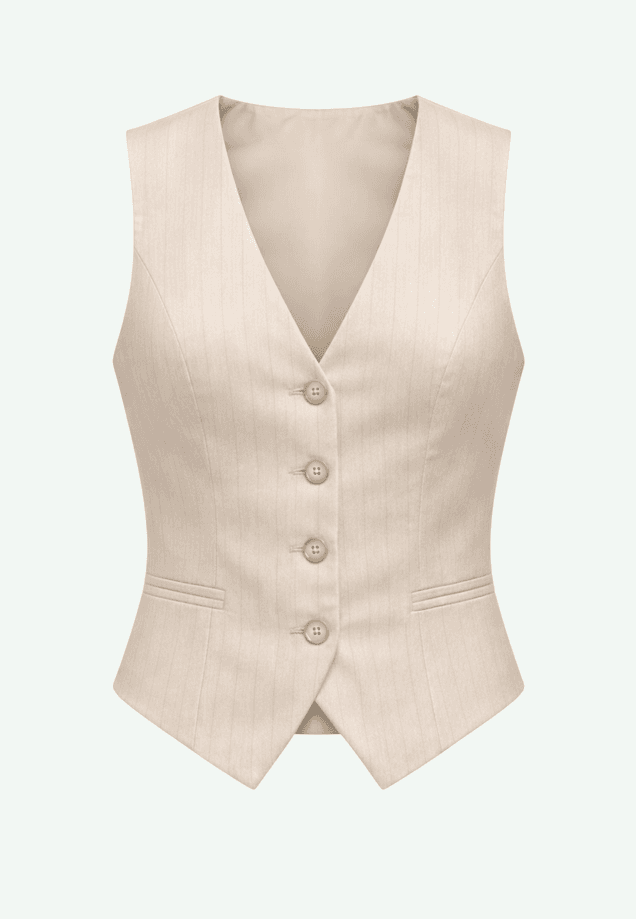 RINASCIMENTO gilet gessato donna beige chiaro
