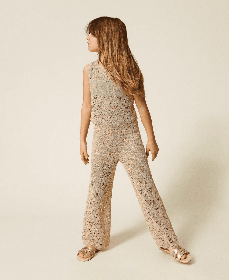 TWINSET completo in maglia bambina beige safari - 2