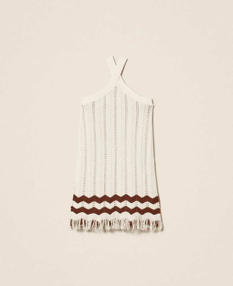 TWINSET abito in maglia bambina bianco-marrone - 3