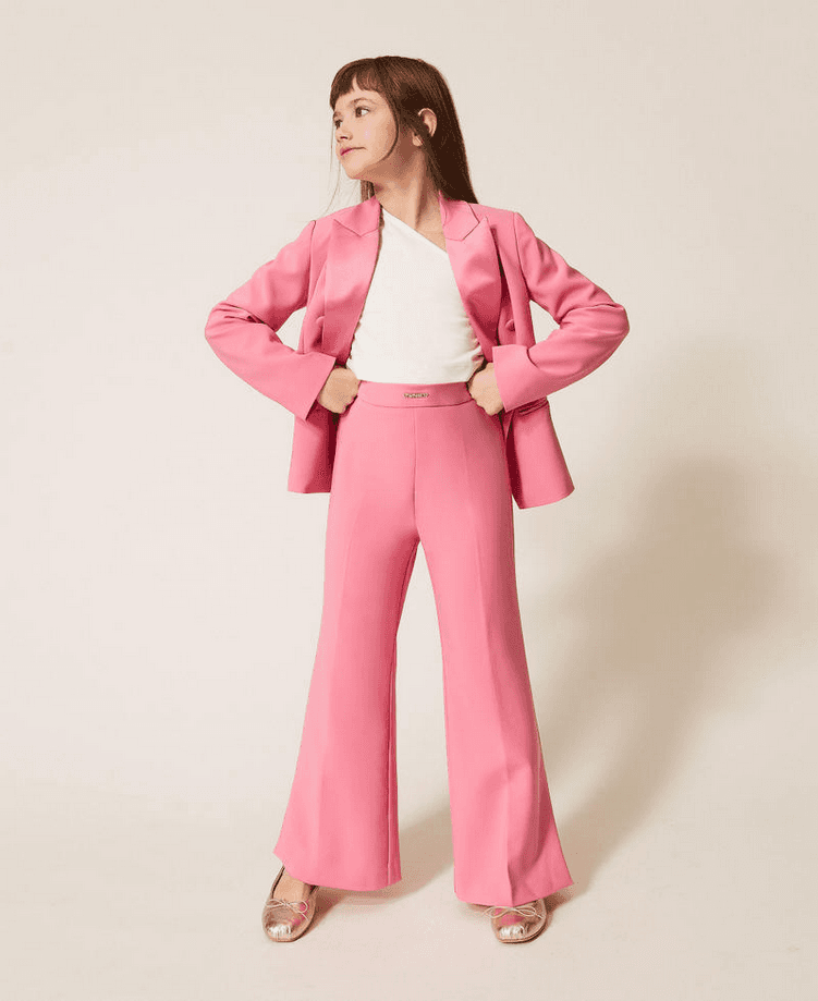 TWINSET pantalone in flare bambina rosa - 2