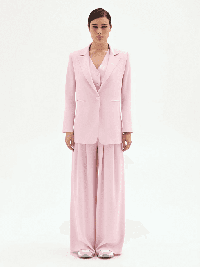 RINASCIMENTO giacca monopetto donna rosa pastello - 4