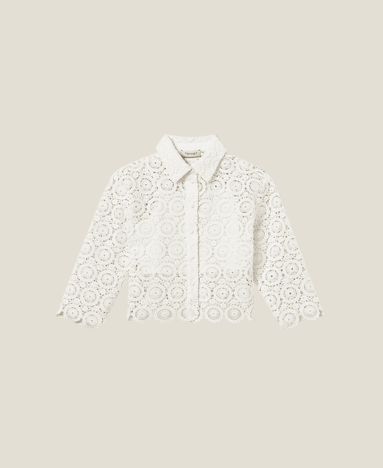 TWINSET camicia in pizzo bambina bianco - 6