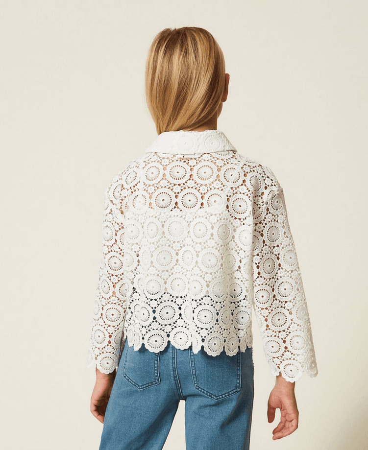 TWINSET camicia in pizzo bambina bianco - 4