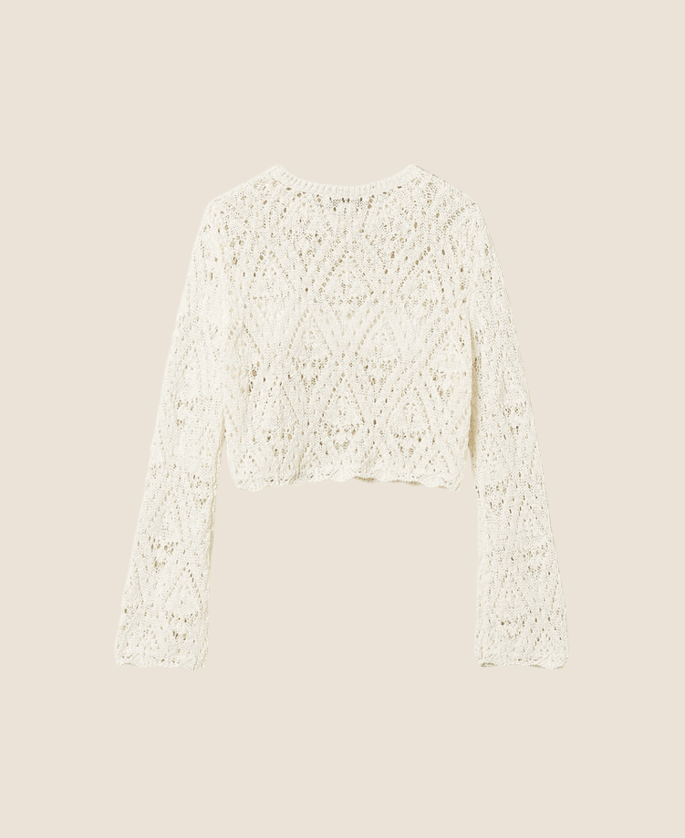 TWINSET maglia con motivo a rombi bambina bianco - 3