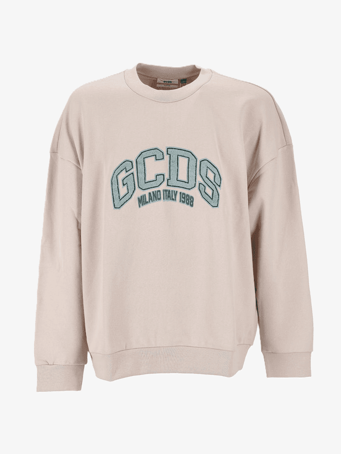 GCDS felpa con logo uomo grigio chiaro - 4