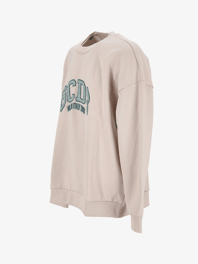 GCDS felpa con logo uomo grigio chiaro - 2